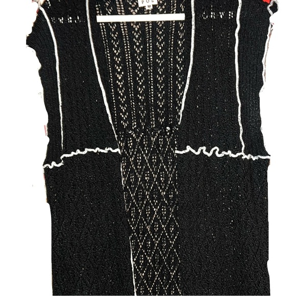 Black Long Length Knit Open Front Cardigan Duster - Picture 10 of 12